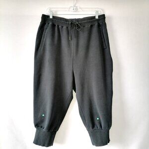 Hunter Womens Black Drawstring Waist Tapered Leg Crop Jogger Pant Size Large